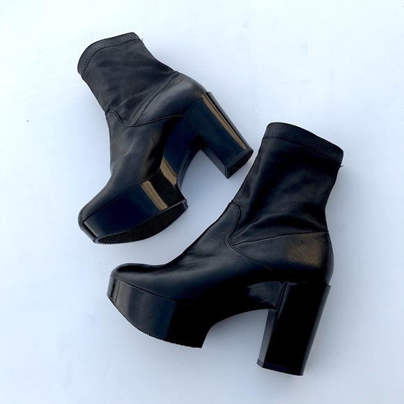 Robert Clergerie Shoes - Robert Clergerie black leather platform boots 7.5
